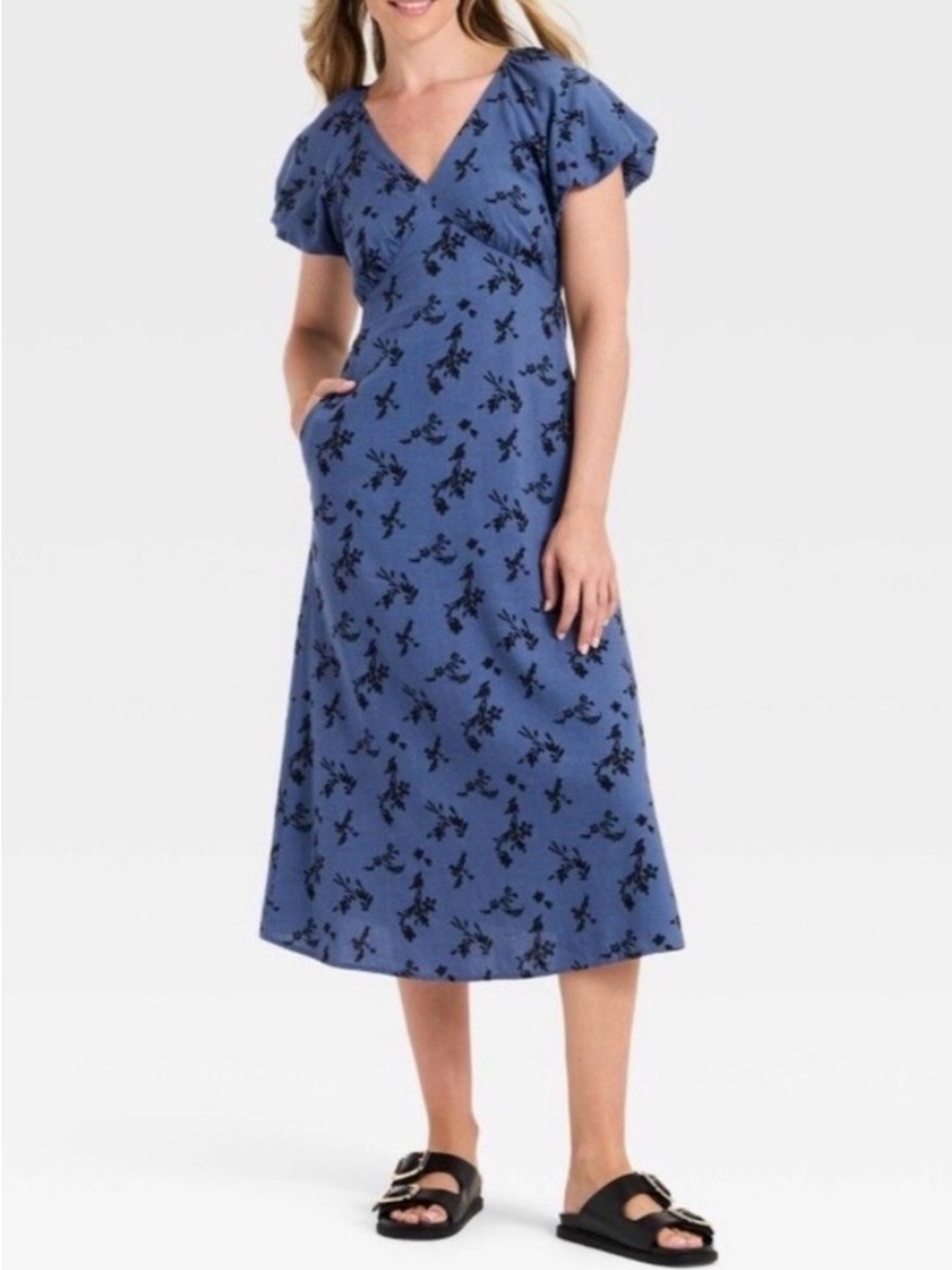 Universal Thread Puff Sleeve Midi Dress Sz XS - NWT